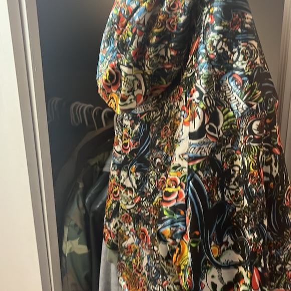 Christian Audigier y2k all over hoodie reversible rare no low ball offers - Picture 8 of 10